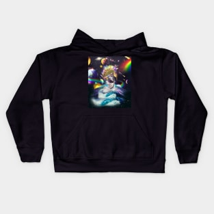 Space Shark Eating Taco Kids Hoodie